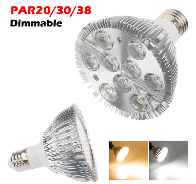 e27 par20 par30 par38 led spotlight bulb 6w 14w 18w 24w 30w 36w ac86-265v energy saving lights zm01037