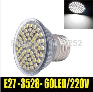 energy saving lights e27 220v smd 3528 60leds home downlight bulb cool white lamp el studio display zm00672/zm00673