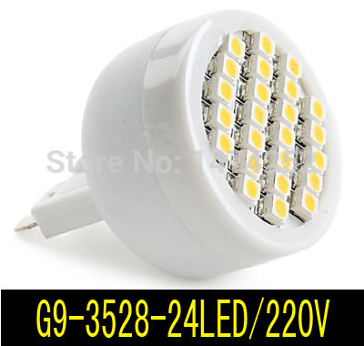 !g9 high power 220v 3528smd 24led line energy-saving led lamp 3w cold white / warm white led lighting zm00049