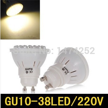 gu10 3w 38leds dip led spot light bulb 38 smd led light warm white/cool white 220v zm00848