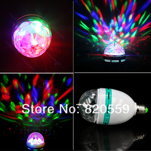 6pcs/lot 3w rgb dj stage lighting bulb disco crystal ball lights e27 base lamp rgb led blub led lamp