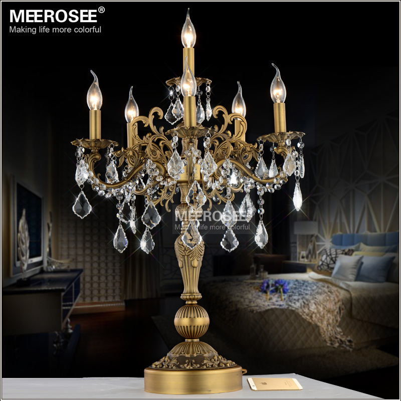luxurious bronze color crystal table light desk light wedding candelabra