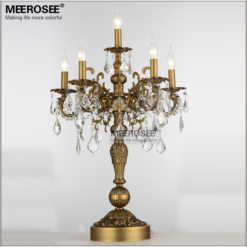 luxurious bronze color crystal table light desk light wedding candelabra