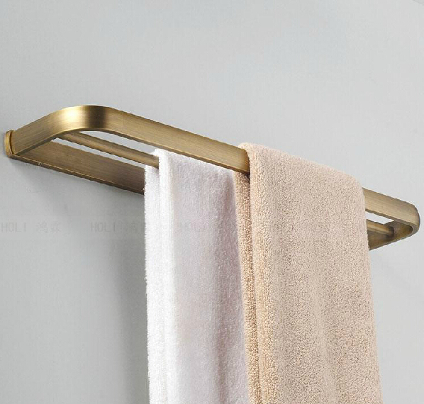 antique brass double towel bar for bath shower towel holder towel rack bathroom accessories