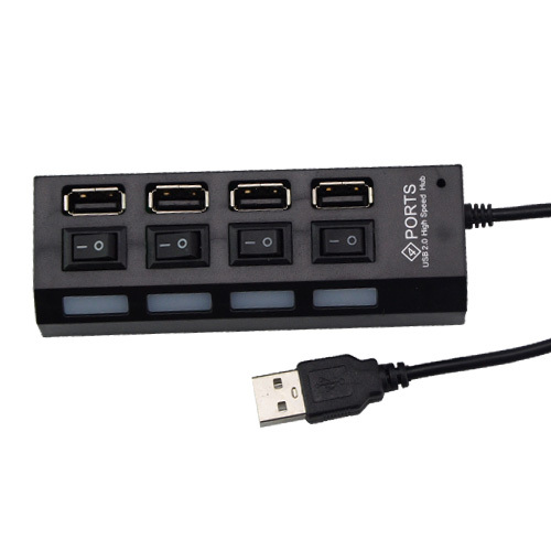 480 mbits high speed mini 4 port usb 2.0 hub with power on/off switch for laptop pc computer laptop peripherals accessories