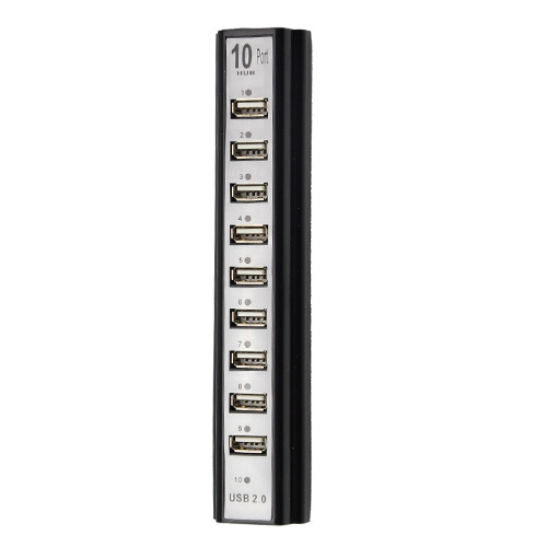 black usb hub high speed 10 port usb 2.0 hub with cable for computer peripherals for pc laptop notebook