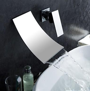 copper sink chrome bathroom waterfall faucet wall mount bathroom mixer wall tap vanity torneira banheiro grifo lavebo grifo