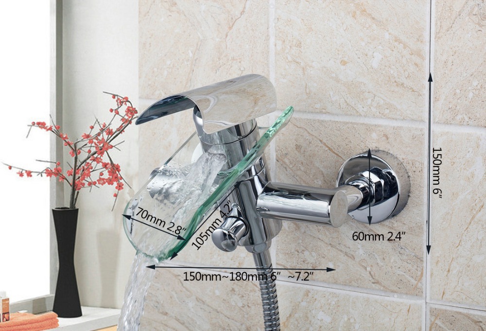 contemporary beautiful ceramic plate spool l8208 wall mounted waterfall glass spout bathtub basin mixer tap bathtub faucet