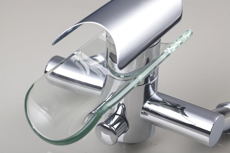 contemporary beautiful ceramic plate spool l8208 wall mounted waterfall glass spout bathtub basin mixer tap bathtub faucet