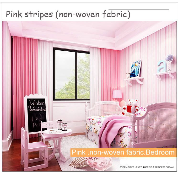 child wallpaper striped wall paper for boy and girl bedroom wallpaper non woven fabric pvc wall paper pink and blue - Click Image to Close