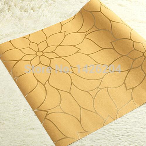 chinese style lotus golden wallpaper roll for bedroom wall coverings, papel de parede pvc, - Click Image to Close