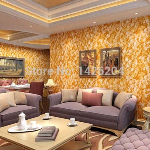 embossed with gold rose petal flower 3d wallpaper for marriage room,wallpaper for bedrooms,papel de parede floral