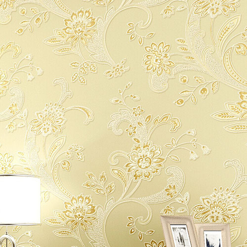modern fashion 3d non-woven flocking stereoscopic flower wallpaper roll for bedroom living room,papel de parede floral