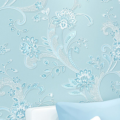 modern fashion 3d non-woven flocking stereoscopic flower wallpaper roll for bedroom living room,papel de parede floral