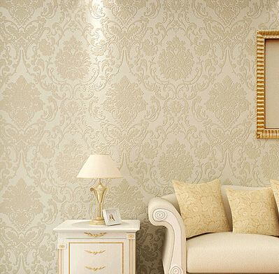 non-woven metallic wall paper golden wallpaper modern background damask for living room bedroom
