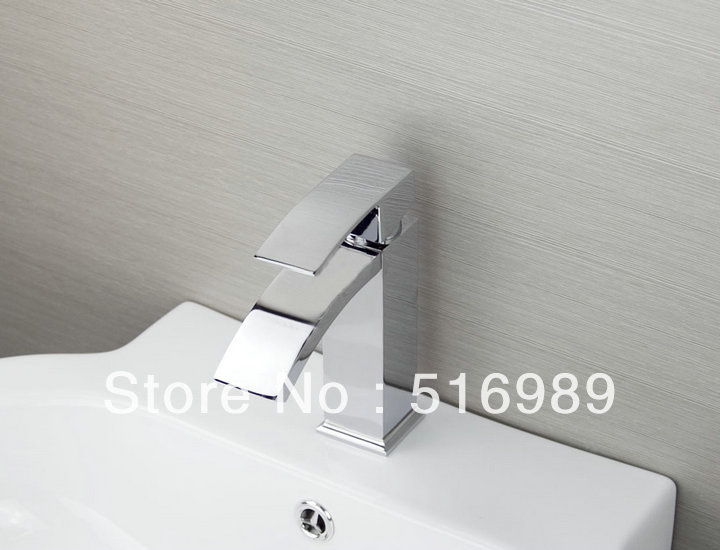 bathroom waterfall faucet chrome brass single hole mixer tap basin sink mixer tree197