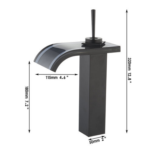 hello black waterfall bathroom painting 92477 single handle deck mounted sink basin torneira tap mixer faucet