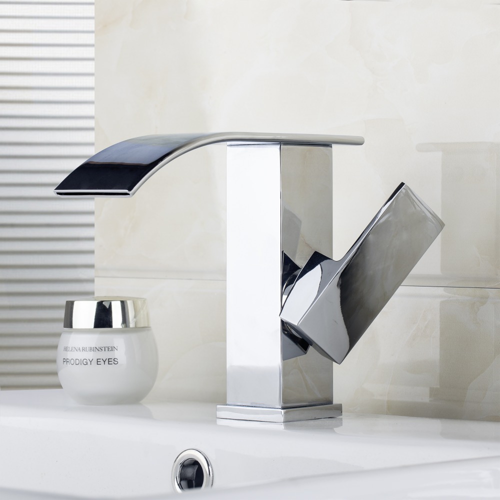 new 92269a construction & real estate chrome waterfall spout single handle single hole bathroom mixer basin tap basin faucet