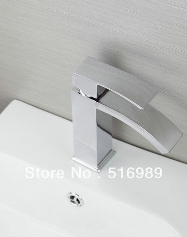 short /cold water deck mount single handle wash basin waterfall bathroom basin faucet single handle hole mixer tap bre542