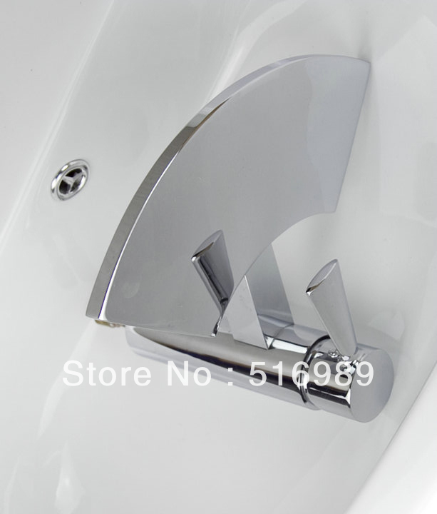 waterfall spout chrome brass bathroom faucet spout vessel basin sink mixer tap single handle ln06163