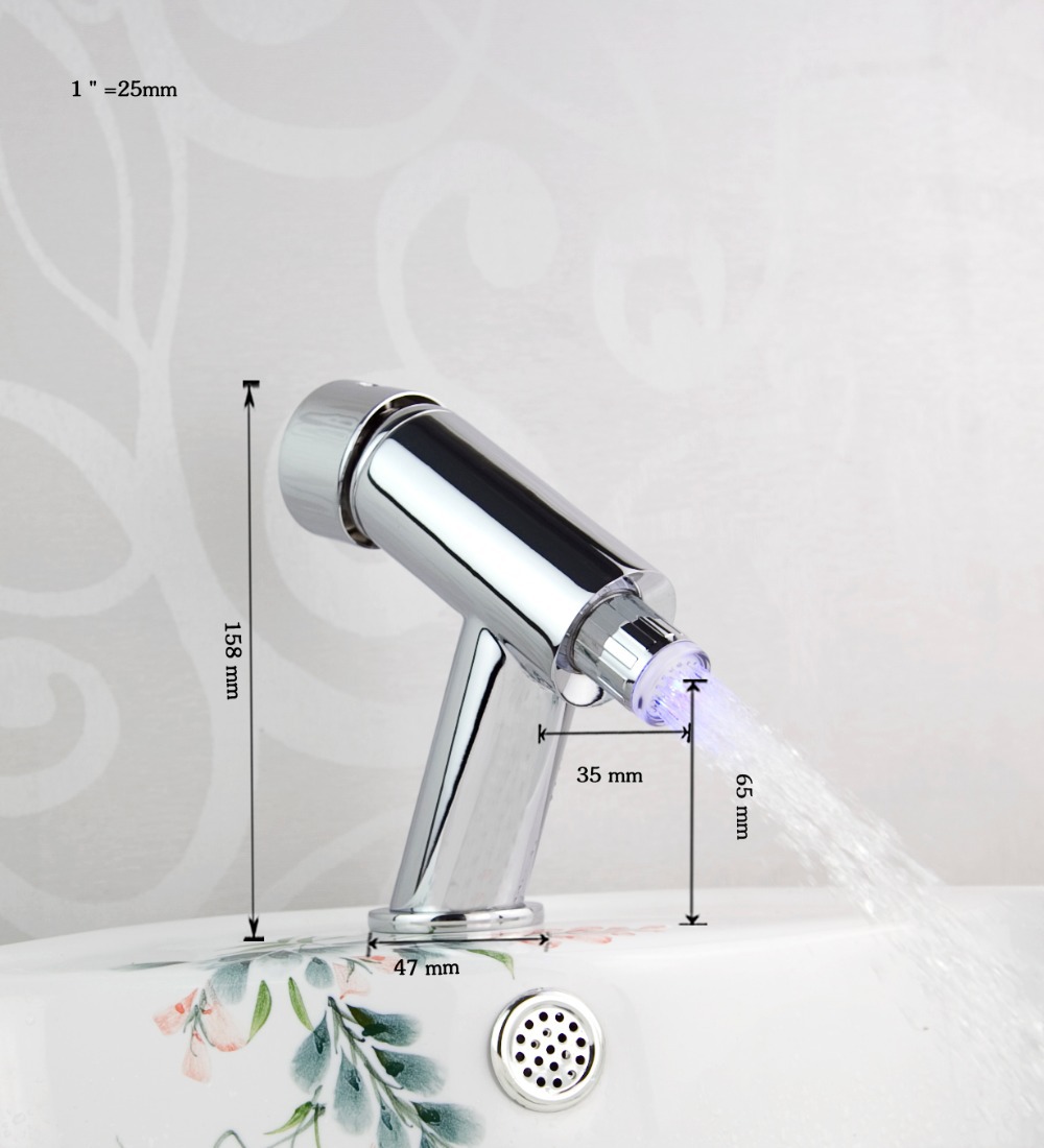 e_pak 8035/5 chrome finish led bathroom basin sink mixer tap faucet