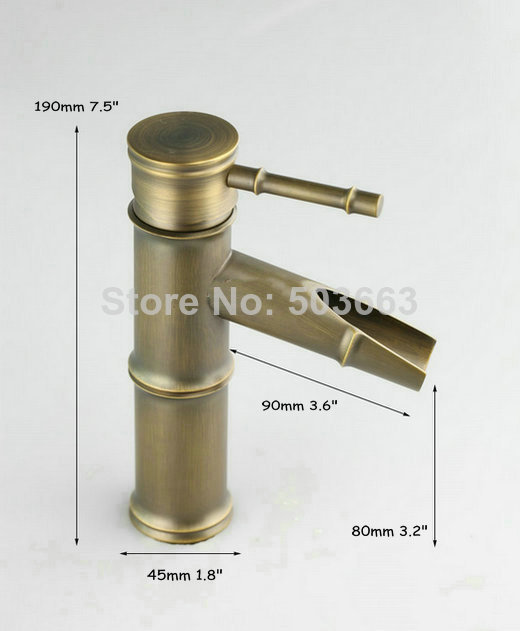 e-pak 8640/12 bamboo short antique brass bathroom basin sink unique vanity vessel single handle mixer tap faucet