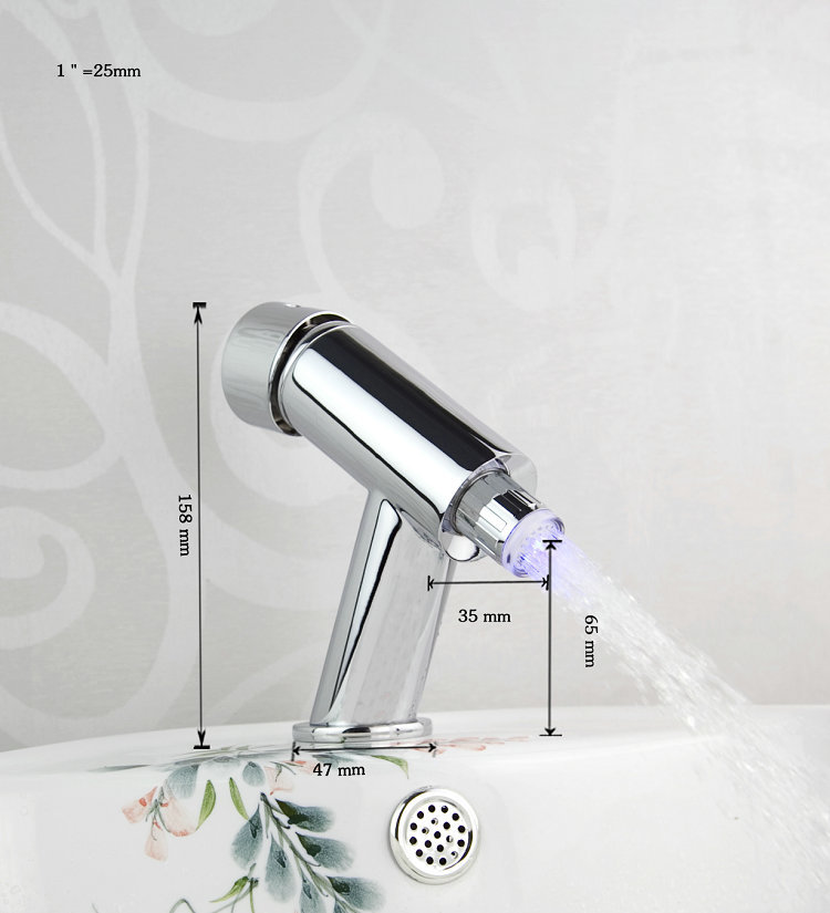e-pak contemporary reasonable price 8035 deck mounted led tap polished chrome finish bathroom basin sink faucet