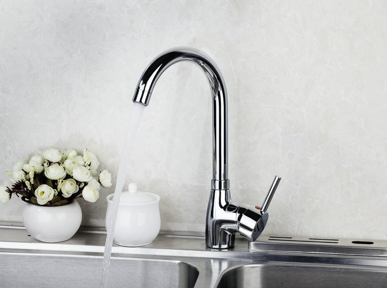 e-pak l805 popular reasonable price deck mounted single handle single hole chrome swivel kitchen faucet