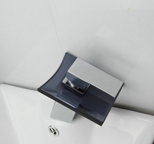 e-pak square black glass spout 8217/7 single handle contemporary chrome bathroom basin mixer tap faucet