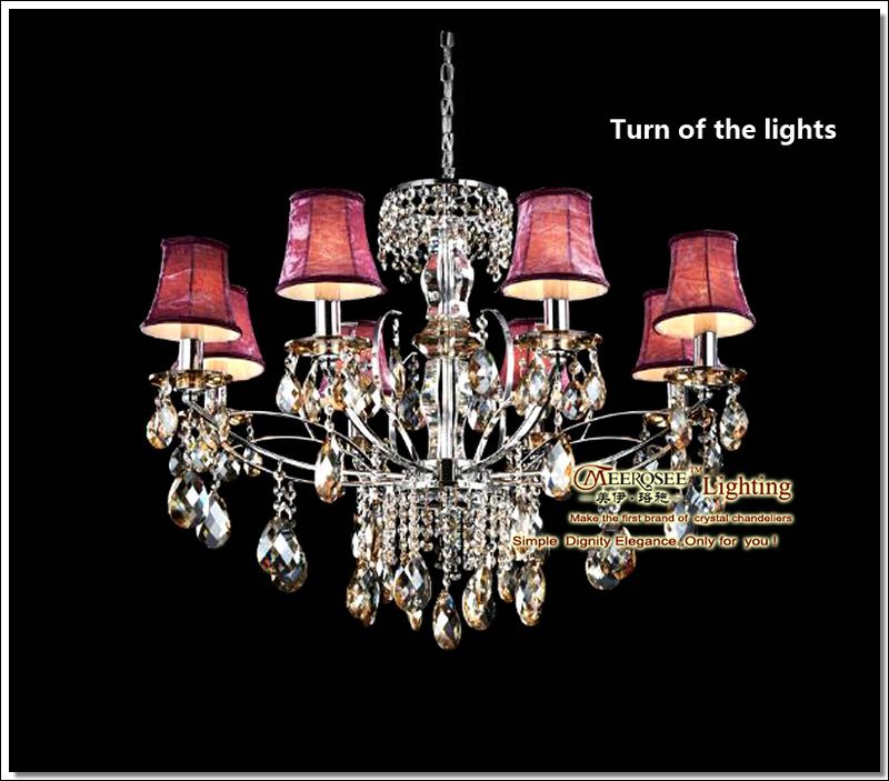 8 lights crystal chandelier light fixture crystal lighting for dinning room office restaurant modern hanging lamp with shades
