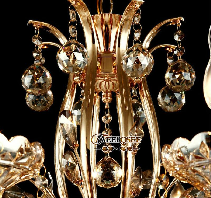 new design vintage chandelier crystal light fixture lustre hanging lamp suspension light rose gold lighting md8496-l6