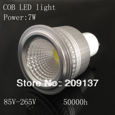 10pcs/lot 7w cob led gu10 e27 mr16 dimmable spot light bulb lamp chip ce & rohs 2 years warranty
