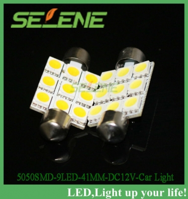 10pcs/lot car lights 41mm luggage compartment lights 5050 smd highbright 9led festoon dome car led bulb