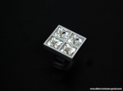 10pcs/lot clear diamond crystal glass door furniture knob on chrome zinc base(d:28mm)