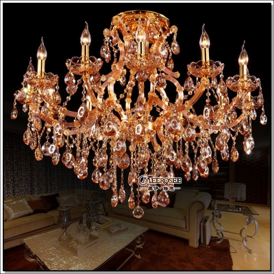 13 lights amber crystal chandelier light big glass chandelierss cristal light fixture candle chandelir md8477 [maria-theresa-chandeliers-6623]