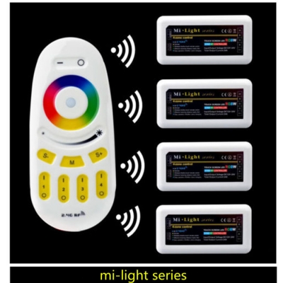 1x rgb remote + 4x rgb controller 2.4g 4-zone mi light wireless rf remote controller for lampada led bulb led strip 5050 3528