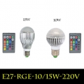2015 new arrival led rgb bulb 85-265v e27 10w 15w led bulb lamp with remote control multiple colour led lighting zm00312/zm00313