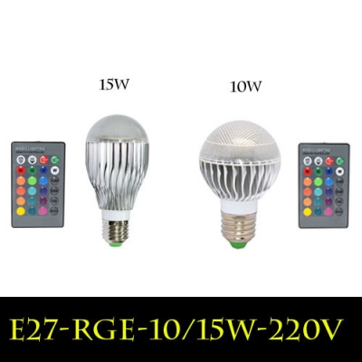 2015 new arrival led rgb bulb 85-265v e27 10w 15w led bulb lamp with remote control multiple colour led lighting zm00312/zm00313 [ball-bulb-1284]