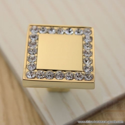 25mm k9 crystal glass gold cabinet knobs door drawer handle kitchen furniture cupboard dresser pulls closet door handle 10pcs [Door knobs|pulls-1362]