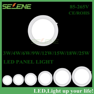 2ps led panel light smd2835 led down light 3w4w 6w 9w10w12w 15w 18w 25w led ceiling led lamp downlight round panel light 85-265v