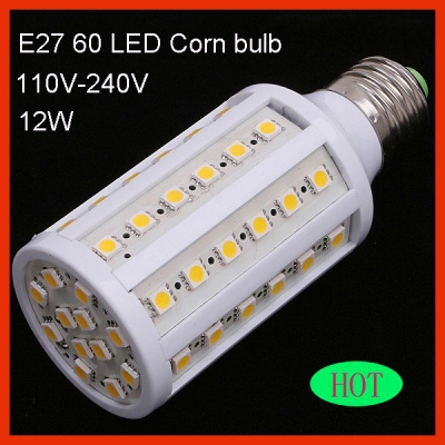 30pcs/lot 1200lm 110v-240v 12w e27 led lamp 60 smd 5050 led corn light led bulb lamp lighting [led-corn-light-5170]