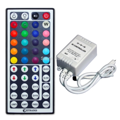 4set/lot led lights rgb controller, 12v 44key ir remote controller control led light strip for smd 3528/5050 rgb led strip light [led-controller-5016]
