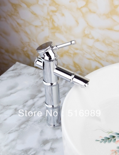 bamboo new brand contemporary bathroom single handle one hole brass heighten basin faucet tree277