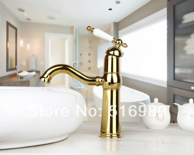 best quality round spout luxury golden finish bathroom bathtub tap faucet mixer 8656k/1