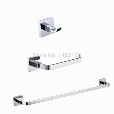 brass bath hardware sets & robe hook+single towel bar 3pcs/set bathroom accessory set [free-shipping-3299]