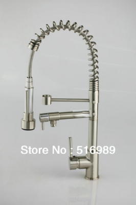brushed nickel bar / kitchen sink pull-out spray faucet m10