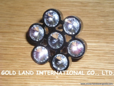 d42mm k9 crystal glass flower furniture drawer knobs [Door knobs|pulls-931]