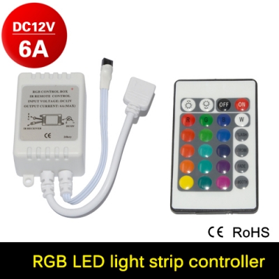 dc12v 24 keys ir remote controller for smd3528 smd5050 rgb led strip led lights with rgb control box dimmer rgb controller
