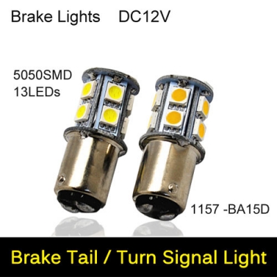 dc12v ba15d 13leds car brake light / backup / turn signal / reverse led light bulb,1157 ba15d 5050 smd 4pcs/lots