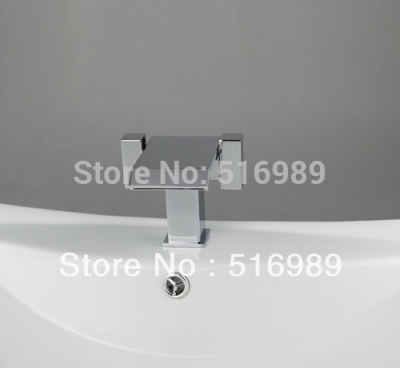 deck mount double handles bathroom waterfall basin faucet vanity sink mixer tap single hole sink faucet nb-030
